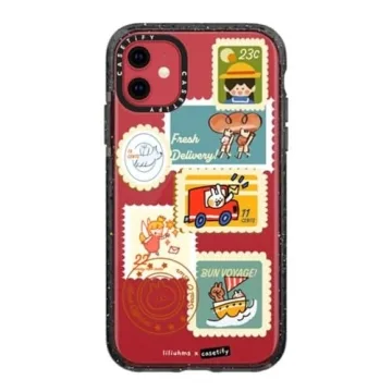 CASETiFY Impact Case iPhone 11 Clear Black Postage Party