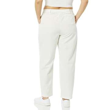 The Drop Women's Dylan Pleated Straight Pant, Ivory, M