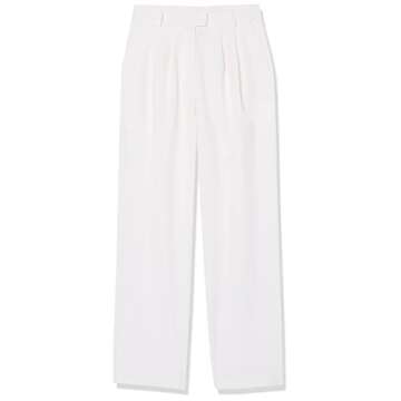 The Drop Women's Dylan Pleated Straight Pant, Ivory, M