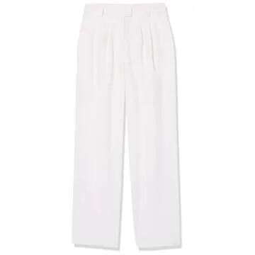 The Drop Women's Dylan Pleated Straight Pant, Ivory, M