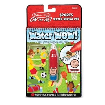 Melissa & Doug On The Go Water Wow! Reusable Water-Reveal Coloring Activity Pad – Sports – Perfe...