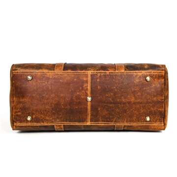 Aaron Leather Goods Travel Duffel Bag for Men & Women Sports Overnight Weekend