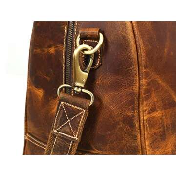 Aaron Leather Goods Travel Duffel Bag for Men & Women Sports Overnight Weekend