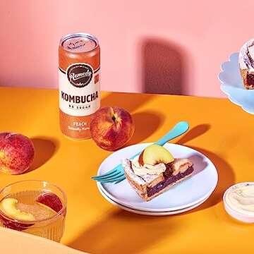 Remedy Peach Kombucha - Organic, Sugar Free, Low Calorie Drink