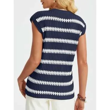 LILLUSORY Women's Stylish Summer Sweater Cap Sleeve Tank