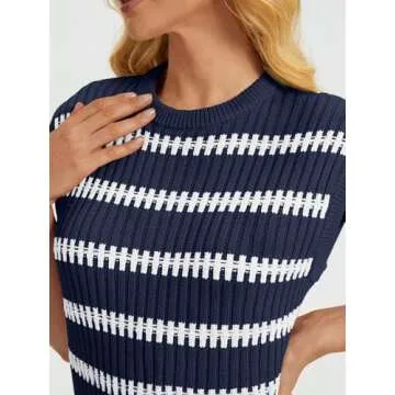 LILLUSORY Women's Stylish Summer Sweater Cap Sleeve Tank