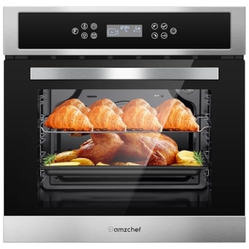 AMZCHEF 24" Built-in Convection Wall Oven with 11 Functions