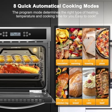 AMZCHEF 24" Electric Convection Wall Oven - 11 Functions