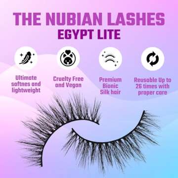 Juvia's Place Nubian Eyelashes Egypt Lite - Luxurious Vegan Mink Lashes for Day & Night Use