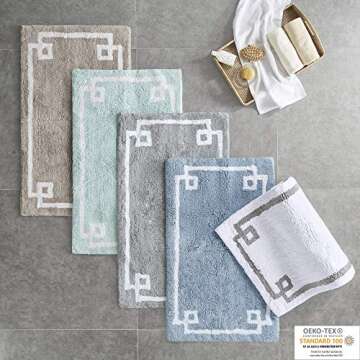 Madison Park Evan Cotton Non-Slip Bath Rug for Luxurious Style