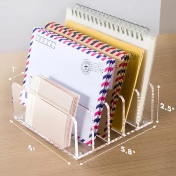 BEYGORM Acrylic Mail Holder for Desk Organization
