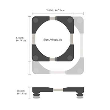 Furniture Dolly Roller Movable Base Size Adjustable with 8 Locking Rubber Swivel Wheels and 4 Feet, Pedestal Telescopic Base for Portable Washing Machine Refrigerator Washer Dryer