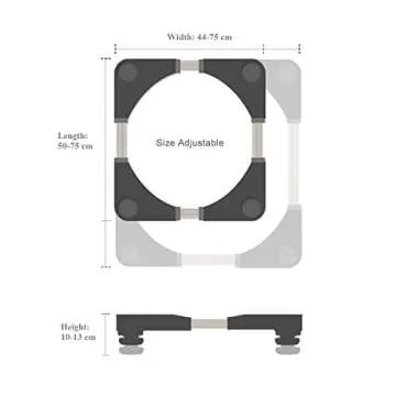 Furniture Dolly Roller Movable Base Size Adjustable with 8 Locking Rubber Swivel Wheels and 4 Feet, Pedestal Telescopic Base for Portable Washing Machine Refrigerator Washer Dryer