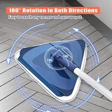 JEHONN Wall Cleaner Mop with Long Handle 82 Inches, 3-in-1 Ceiling Cleaning Tool Duster with 6 Replacement Microfiber Chenille Pads for Painted Walls, Window, Floor, Baseboard