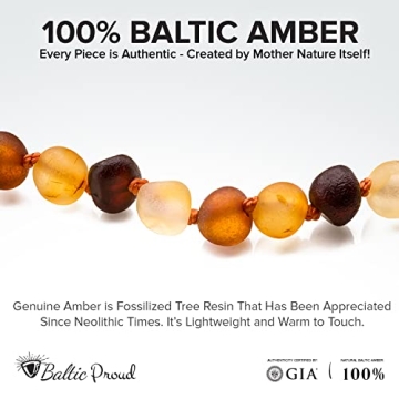 Raw Baltic Amber Necklace and Bracelet Set for Teething Relief