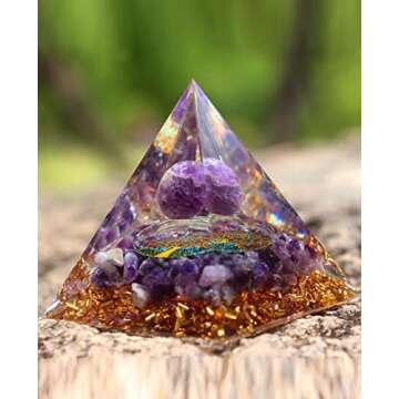 WEIENSC Orgone Pyramid - Healing Crystals Pyramid and Healing Stones, Crystal Stone Energy Generator...