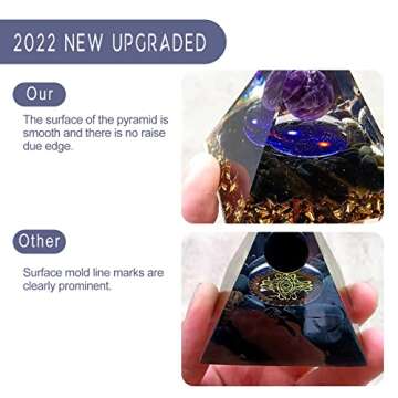 WEIENSC Orgone Pyramid - Healing Crystals Pyramid and Healing Stones, Crystal Stone Energy Generator for Yoga Reiki Meditaion Blanacing Chakra