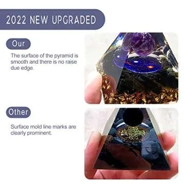 WEIENSC Orgone Pyramid - Healing Crystals Pyramid and Healing Stones, Crystal Stone Energy Generator for Yoga Reiki Meditaion Blanacing Chakra