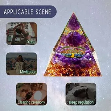 WEIENSC Orgone Pyramid - Healing Crystals Pyramid and Healing Stones, Crystal Stone Energy Generator for Yoga Reiki Meditaion Blanacing Chakra