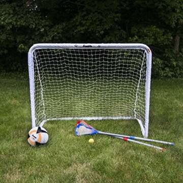 Franklin Sports Steel Goal - All Sport Soccer, Lacrosse Field Hockey and Street Hockey Goal - 50"x42...