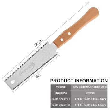 YUQGAOP Japanese Pull Saw: Double Edged Hand Saw for Precision Wood Cutting