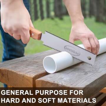 YUQGAOP Japanese Pull Saw with Double Edged Blade for Wood Cutting