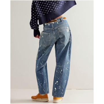 Buy LifeShe Women's Barrel Jeans - Stylish Wide Leg Denim