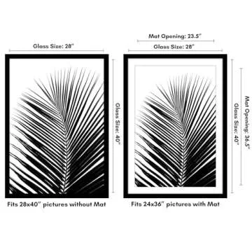 Americanflat 28x40 Poster Frame with Polished Plexiglass - Use as 24x36 Frame with Mat or 28x40 Fram...