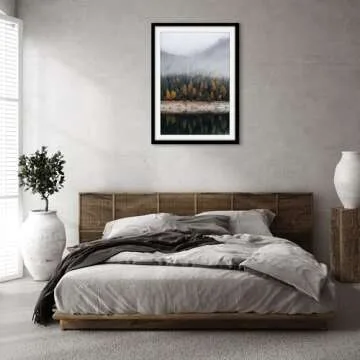 Americanflat 28x40 Poster Frame with Polished Plexiglass - Use as 24x36 Frame with Mat or 28x40 Frame Without Mat - Epic Collection - Wide Picture Frame for Wall Display - Black