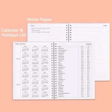 Nokingo Undated Planner for 2025 or Any Year - Weekly & Monthly Organizer Notebook & Journal to Track Goals, 5.85" x 8.25", Perfect to Organize Your Daily Life, Twig Weekly Monthly Planner Undated