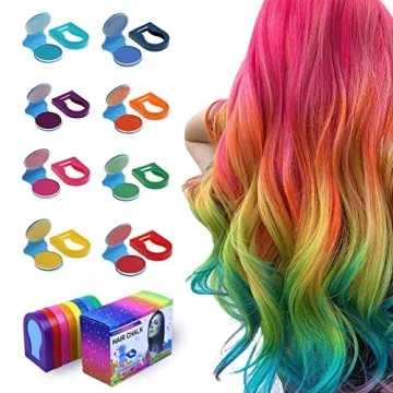 TALLSOCNE Hair Chalk for Kids – 8 Color Non-Sticky Washable Hair Dye for Kids – Vibrant Temporar...