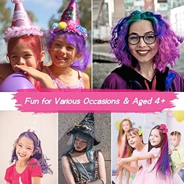 TALLSOCNE Kids Hair Chalk - Vibrant 8-Color Washable Set