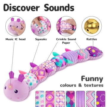 Sumobaby Musical Caterpillar Sensory Toy for Newborn Girls