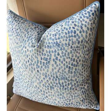 Stylish Blue MANOJAVAYA Rain Drops Printed Pillow Cover - 18x18 Inch