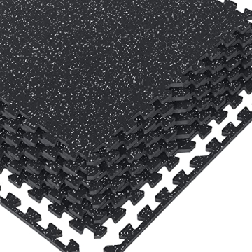 1/2in Thick 48 Sq Ft Rubber Top High Density EVA Foam Exercise Gym Mats Non-slip 12 Pcs - Interlocki...