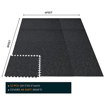 Durable 1/2 Thick EVA Foam Gym Mats for Home Use