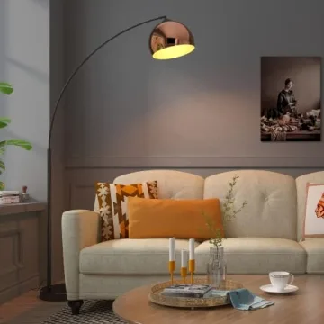 GETINLIGHT 66" Rose Gold Arc Floor Lamp with Marble Base
