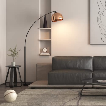 GETINLIGHT 66" Rose Gold Arc Floor Lamp with Marble Base