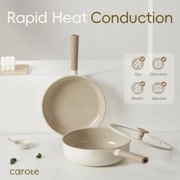 CAROTE Nonstick Ceramic Cookware Set 12 Pcs Essentials