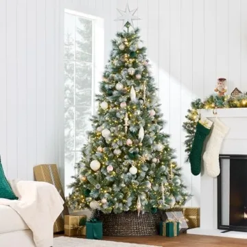 Frosted Scotch Pine Christmas Tree - Pre-Lit & Easy Setup