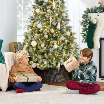 Frosted Scotch Pine Christmas Tree - Pre-Lit & Easy Setup
