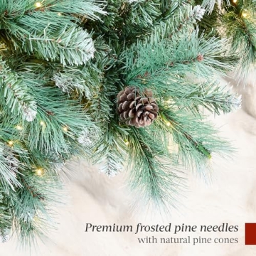 Frosted Scotch Pine Christmas Tree - Pre-Lit & Easy Setup