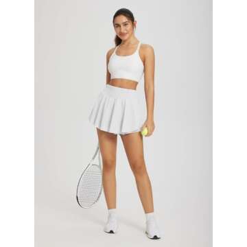 BALEAF Women's High Waisted 13'' Athletic Skirt for Comfort
