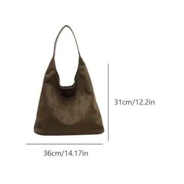 Stylish Green Suede Hobo Bag for Women - Versatile & Chic