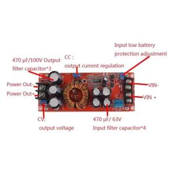 Aideepen 1200W 20A DC Converter Boost Car Step-up Power Supply Module Adjustable Voltage Converter 8-60V to 12-83V
