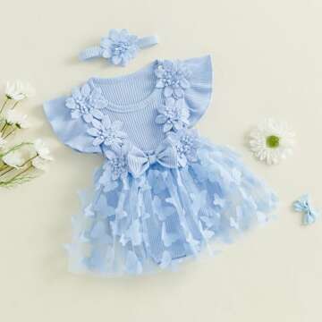 FIOMVA Baby Girl Lace Romper Bodysuit for Birthdays