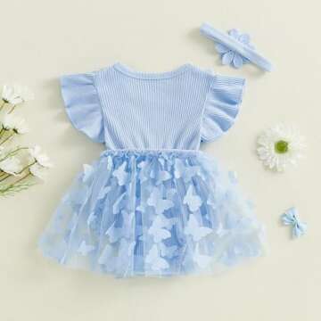 FIOMVA Baby Girl Lace Romper Bodysuit for Birthdays