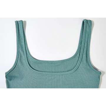 vyolu Casual Workout Sets 2 Piece Outfits for Women Ribbed Crop Tank Top High Waist Leggings Active Lounge Wear …