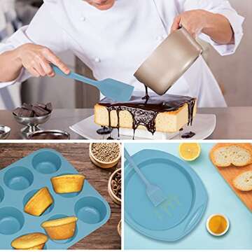 7-in-1 Nonstick Silicone Baking Set 100% Food-Grade Heat Resistant Bakeware