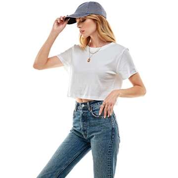 Women's Boxy Crop Top Casual 100% Cotton Tee for All